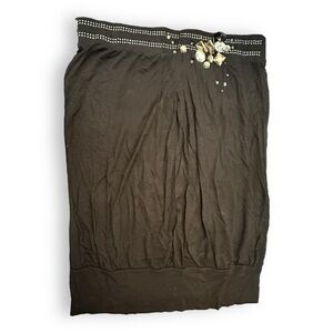 Vintage Women’s Request L Black Gemstone Skirt with Sequins Large